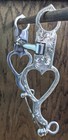 Western Silver Heart Cheek Show Bit - 5  Snaffle Mouth - 8  Cheek