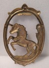 Vintage Solid Brass Oval Framed Unicorn Wall Decor 13    X 8 25    Made In Taiwan