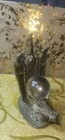 Spoontiques Pewter Wizard And Dragon Statue With Crystal Ball Fantasy