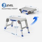 Folding Aluminum Step Stool  Adjustable Height Work Platform  440 Lb Capacity