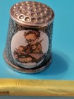 Vtg 1983 Hummel Thimble Silver Plate Enamel Boy Book Worm Versilbert W Germany 