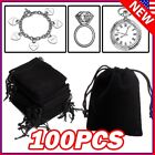 Black Velvet Drawstring Velour Gift Pouches Ring Jewelry Bag Wedding Red Favors
