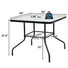 Patiojoy  35  Patio  dining  square  tempered Glass Table  w umbrella Hole Backyard