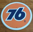 76 Gas Oil Tin Wall Sign 12  Round - Vintage Style- Garage- Man Cave-basement