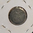 Engraved Dog Love Token On Nice 1889 Seated Dime Full Liberty 