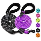 5ft Dog Rope Leash Reflective Nylon Lead With Padded Handle For Puppy Training