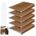 5 Pack Wooden Wire Rack Cover 24   12in Shelf Covers With Back Felt Clamp 