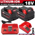 18v For Milwaukee For M18 12 0ah Extended Lithium 48-11-1880 Charger  Battery