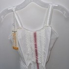 Vintage Springmaid Fabric White Girls Slip Size 8 Pink Ribbon Lace Union Label
