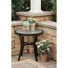 Garden Elements Round Aluminum Patio Accent Table  Mocha  20 