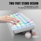 Portable 60  Mechanical Gaming Keyboard Ice Blue Led Backlit 61 Keys White