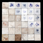 Delft Blue Tiles  Flowers dutch Frisian  Circa 1800   19th Ct field Of 36 Tiles 