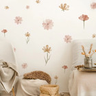 Boho Flowers Wall Stickers Child Watercolor Bedroom Living Room Home Decor Art E