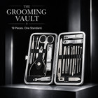 Manicure Set 19pc Stainless Steel Nail Clippers Pedicure Grooming Travel Case