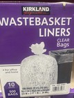 New Kirkland Signature 10 Gallon Wastebasket Liners  500 Bags  Clear Heavy Bags