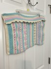 Handmade Pastel Crochet  Afghan Pillowcase Cover Insert Pink Baby Nursery Decor