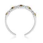 Avora 925 Sterling Silver Adjustable Flower Toe Ring With Cubic Zirconia Cz