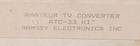 Nos Vintage Ramsey Electronics Amateur Tv Converter  Atc-33 Kit   Atv