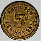 Berkshire Liberty Lounge Chicago  Il Trade Token Good For 5c In Drinks 19mm