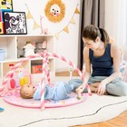 Baby Gym Baby Play Mat Kick And Play Piano Gym W  5 Hanging Sensory Toys Pink