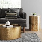 Manila Round Hammered Drum Coffee Table Brass - Project 62