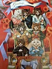 Wonderful Vintage Greetings From Cat Land Large Postcard Antique Image Unused