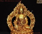 5  tibetan Buddhism Bronze 24k Gold Medicine Buddha Kwan-yin Guanyin Statue