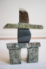 Inukshuk Dark Green Soapstone Sculpture Inuit Art Carving By Corky Hewson