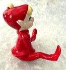 Kreiss Vintage Christmas Elf Pixie Fairy Red Blonde Mcm 1950 s Ceramic Figurine