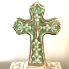 Celtic Cross Ceramic Trinket Box Glazed Irish Ireland St  Patrick   s