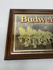 Vtg Budweiser King Of Beers Clydesdales Mirror Advertising Sign Bar Pub Framed