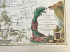 Asia 1762 Jean Janvier Large Antique Engraved Map In Colors 18th Century