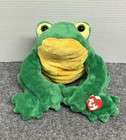 Ty Classic Bayou The Frog 14  Plush Stuffed Animal Croaking Rattle 2003