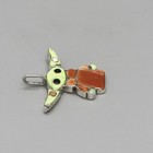 Zuni-sterling Silver   Stone Inlay Star Wars  yoda  Pendant By Chris Bellson