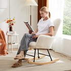 Sweetcrispy Rocking Chair Nursery  Teddy Upholstered Glider Rocker