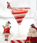 6  Peppermint Christmas Cocktail Ornament Martini Glass Cortina New Raz 4353119