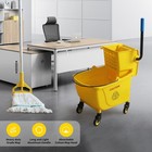 Side Press Wringer Combo Commercial Floor Cleaning Rectangular Mop Bucket On    
