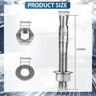 Yuearn 3 8  X 3  Wedge Anchor 304 Stainless Steel Concrete 3 8 In  Sliver