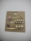 New Hair Clips Gold Tone Stones Crystals Ornate Set Wedding Bride