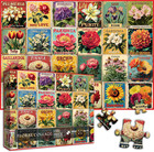 Vintage Flower Puzzles For Adults 1000 Pieces  Unique Beautiful Floral Collage A