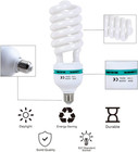 2 X 85w Light Bulb 5500k Cfl Daylight Spiral Softbox Bulb In E27 Socket For Phot