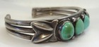 Antique Navajo Ingot 900 Silver 5 Turquoise Stone Cuff Bracelet - Read 