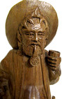 Vtg Bavarian German Black Forest Hand Carved Wood Figure Drunk Fisherman Reveler