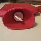 Vintage Red Rubber Hot Water Bottles Set Of 2     Retro 1960s-70 s With Stoppers