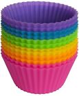 12 Silicone Cake Muffin Cupcake Liners - Baking Cups   Chocolate Cookie Molds