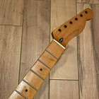 Stainless 22fret Roasted Maple Tele Guitar Neck Nitro Satin For Fender Telecaste