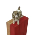 Vintage Ceramic Springer Spaniel Puppy Dog Figurine Miniature Dollhouse Decor