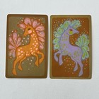 Vintage Lot Of 4 Single Swap Playing Cards Unicorn Horse Pony Pegasus