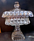 Vintage Mcm Mid Century Jeanette Glass Wedding Cake Box Set Of 2   Lids Perfect 