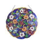Tiffany Style Roses Stained Glass 24  Round Window Panel Last One This Price 